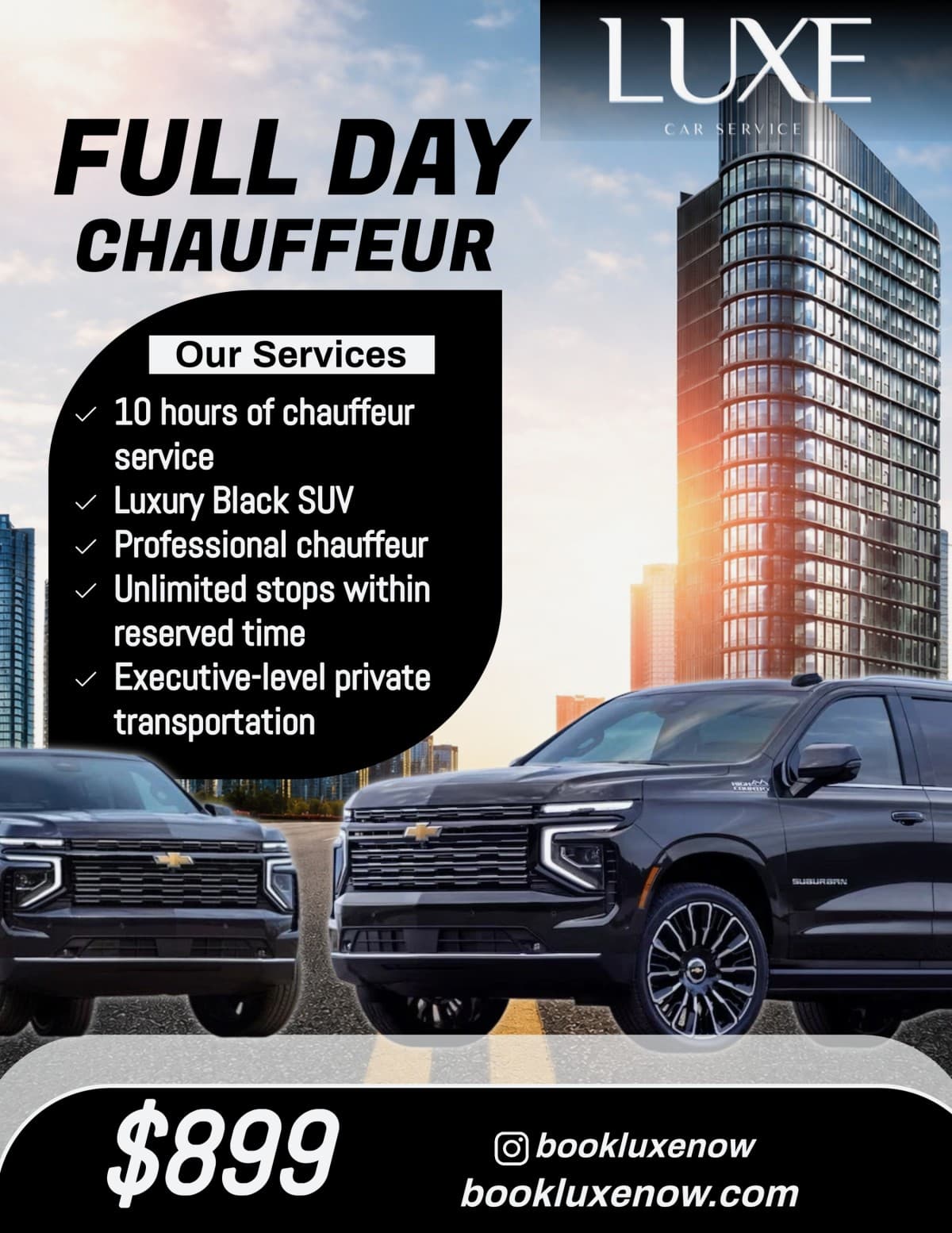 Luxe Car Service Launches $899 Full-Day Chauffeur Package for Corporate Clients in Massachusetts